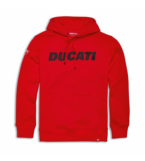 Mikina Ducati Logo s kapucí červená